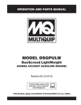 Multiquip DSGPULW Automobile Parts User Manual
