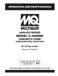 Multiquip C-30HDNI Automobile Parts User Manual