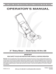 MTD Series 410 thru 420 Lawn Mower User Manual