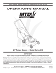 MTD Series 410 Lawn Mower User Manual