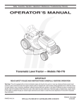 MTD 760, 779 Lawn Mower User Manual