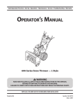MTD 600-Series Snow Blower User Manual
