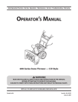 MTD 600 Series Snow Blower User Manual