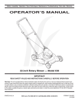 MTD 38 Lawn Mower User Manual