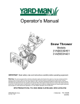 MTD 31AE633E401 Snow Blower User Manual