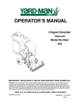 MTD 203 Vacuum Cleaner User Manual