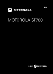 Motorola SF700 Headphones User Manual