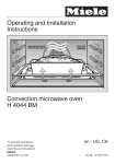 Miele H 4044 BM Microwave Oven User Manual