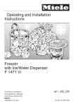 Miele F1471VI Freezer User Manual