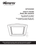 Memorex MT2025D CRT Television User Manual