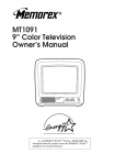 Memorex MT1091 CRT Television User Manual