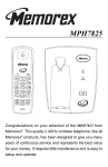 Memorex MPH7825 Cordless Telephone User Manual