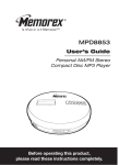 Memorex MPD8853 CD Player User Manual