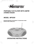Memorex MP3830O CD Player User Manual