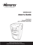 Memorex .MKS2422 CD Player User Manual