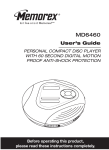 Memorex MD6460 CD Player User Manual