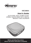 Memorex MC2864 CD Player User Manual