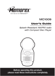 Memorex MC1009 CD Player User Manual