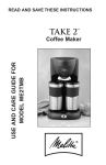 Melitta ME2TMB Coffeemaker User Manual