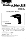 Makita 6070D Cordless Drill User Manual