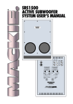 Mackie SRS1500 Car Speaker User Manual