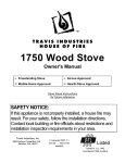 Lopi 1750 Stove User Manual