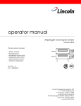 Lincoln 3255 Convection Oven User Manual