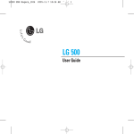 LG Electronics 500 Cell Phone User Manual