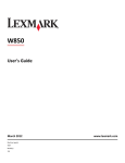 Lexmark W850 Printer User Manual