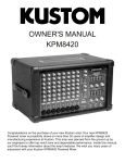 Kustom KPM8420 Music Mixer User Manual