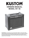 Kustom HV 30 Stereo Amplifier User Manual
