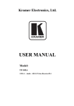 Kramer Electronics TP-305A Car Satellite TV System User Manual
