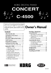 Korg C-4500 Electronic Keyboard User Manual