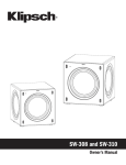 Klipsch SW-308 Speaker User Manual