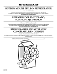 KitchenAid BOTTOM MOUNT BUILT-IN REFRIGERATOR Refrigerator User Manual