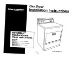 KitchenAid 3395306 Clothes Dryer User Manual