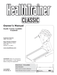 Keys Fitness HT-CLASSIC Treadmill User Manual