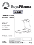 Keys Fitness 5600T Treadmill User Manual