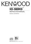 Kenwood XD-980MD Stereo System User Manual