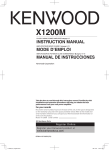 Kenwood X1200M Stereo Amplifier User Manual