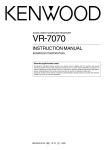 Kenwood VR-7070 Stereo System User Manual