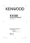 Kenwood R-K1000 Car Amplifier User Manual