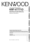 Kenwood KRF-V7771D Stereo Receiver User Manual