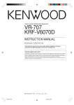 Kenwood KRF-V6070D Stereo Receiver User Manual