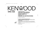 Kenwood KRC-435 Cassette Player User Manual