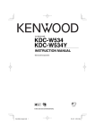 Kenwood KDC-W534Y Car Stereo System User Manual