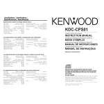 Kenwood KDC-CPS81 Car Stereo System User Manual