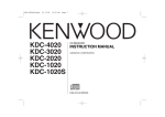 Kenwood KDC1020 Car Stereo System User Manual