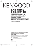 Kenwood KAC-X811D Car Stereo System User Manual