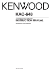 Kenwood KAC-648 Stereo Amplifier User Manual